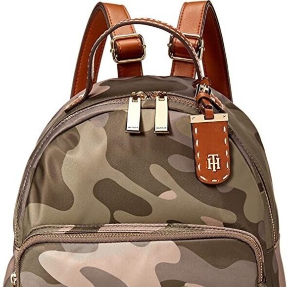 Tommy Hilfiger Women's Julia Backpack Green Camo Brand
